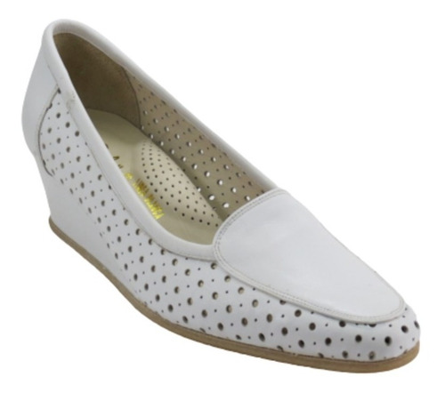 Imagen 1 de 3 de Oferta: Calzado Cuero Blanco, Dama, Enfermeras, Único Par 38