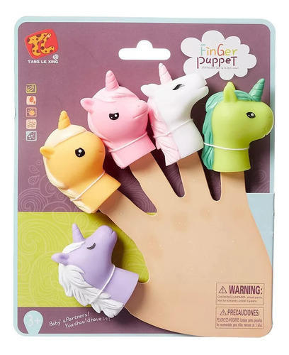 Titeres De Dedos Finger Puppet 5 Unicornio Animalitos Cresko