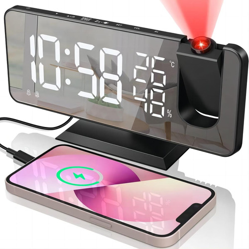 Reloj Despertador Digital Con Proyeccion De Led Multifunción