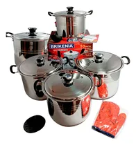 Comprar Juego Ollas Brikenia Acero Quirurgico 10 Piezas Tapa Acero 