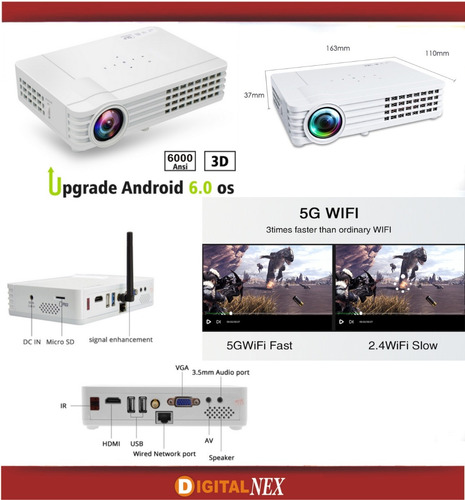 Proyector Led Portatil 6000 Lumens Android +3d +wifi Cuotas