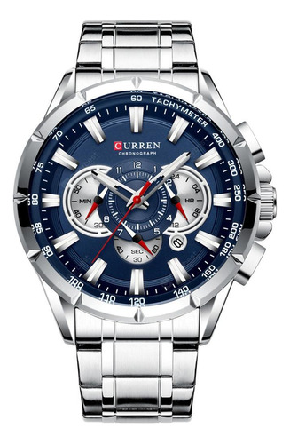 Relógio Masculino Curren 8363 Aço 48mm 30m