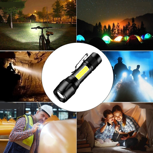 Mini Lanterna Tatica Led Lampião Recarregável Zoom Forte Luz Branco
