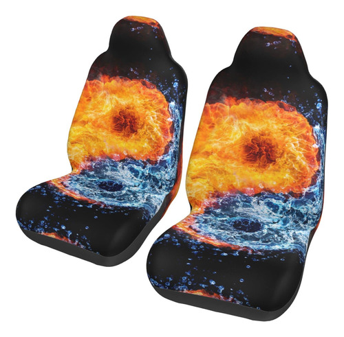 Aseelo Yin Yang Funda Asiento Coche Agua Incendio 2 Para Suv