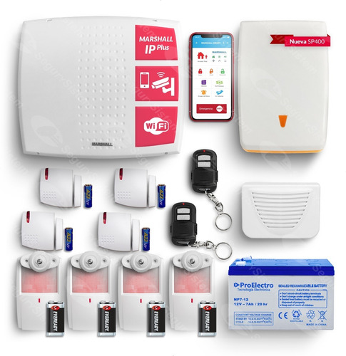 Kit Alarma Casa Domiciliaria Inalámbrica Marshall Ip Wifi