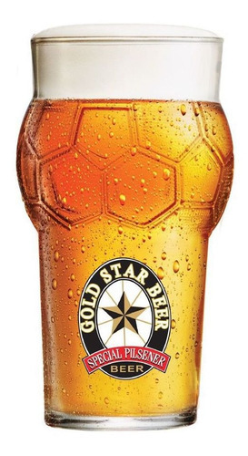 Copo Cerveja Rótulo Frases Gold Star Beer Futebol 580ml