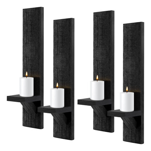 Potchen Juego De 4 Candelabros De Pared, Soporte Decorativo.