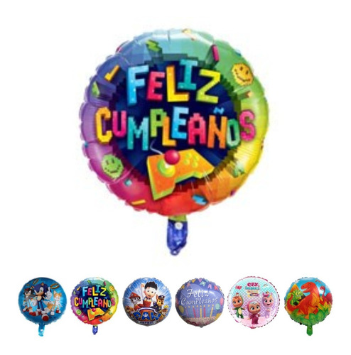 Globo Metalizado Infantil  45 Cm Mylar Decoración Cotillón