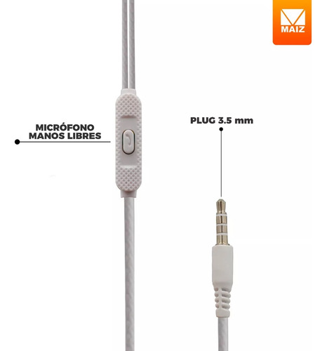 Audífonos Alámbricos Manos Libres Micrófono In Ear