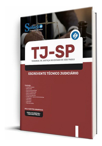 Apostila Tj-sp - 2023 Escrevente Técnico Judiciário, De Professores Especializados., Vol. Único. Editora Solução Concursos, Capa Mole, Edição Oficial Em Português, 2023