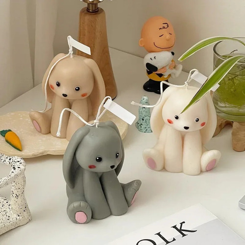 Molde Para Velas De Aromaterapia Con Diseño De Conejo 3d, Co