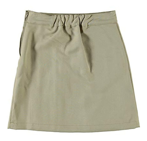 French Toast Front Pleated Skirt With Tabs - Khaki, 16