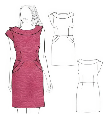 Moldería Textil Unicose -  Vestido Asimetrico Mujer 1122