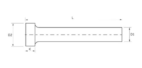 Pino Extrator Tipo A Para Molde - 2,5 X 200mm (kit C/ 5 Pçs)