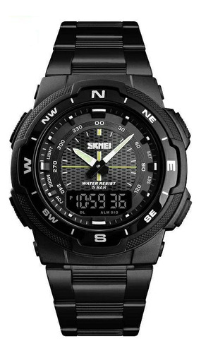 Reloj deportivo Skmei 1370 Black Digital Anadigi para hombre