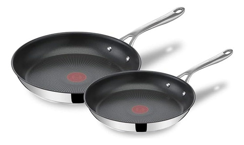 Tefal Jamie Oliver Cooks Direct - Juego De 2 Sartenes De Ac.