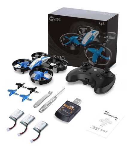 Imagen 3 de 3 de Mini drone Holy Stone HS210 azul 3 baterías