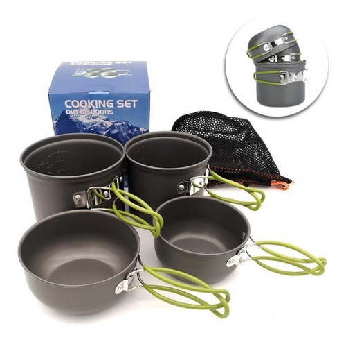 Kit Panelas Para Camping Aluminio Pra 4 Pessoas Cook Nautika