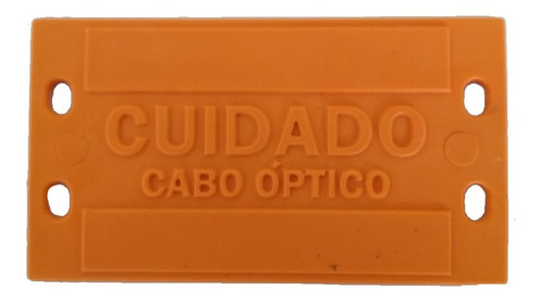 Placa Identificação Cuidado Cabo Óptico Laranja  50 Unidades