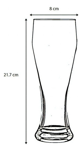 Vaso Cerveza Weizenbeer Vidrio 520 Ml Pasabahce Color Transparente