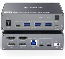 Comprar Kvm Conmutador Hdmi-hdmi Usb 3.0 1 Pc 1 Laptop - 2 Monitores
