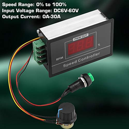 Eujgoov Dc 6-60 V 12 V 24 V 36 V 48 V 30 A Pwm Dc Motor Cont