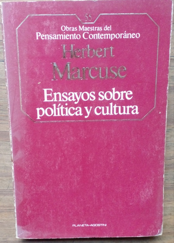 Ensayos Sobre Política Y Cultura - Herbert Marcuse