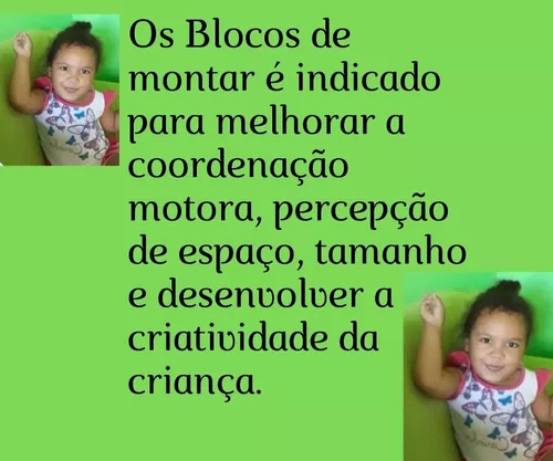 Brinquedo Educativo Blocos De Montar 500 Peças Pedagógicos