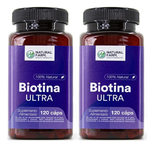 Biotina Ultra Nf 240 Capsulas 2x120. Uñas Caida Pelo Piel