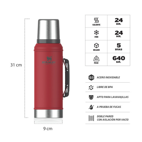Termo Stanley Termo Stanley Classic Rojo | 950 Ml Rojo