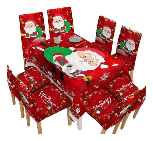 Para 8 Fundas Sillas Comedor Asiento Navideños Adorno