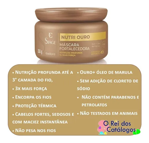 Kit Siàge Nutri Ouro Shampoo + Condicionador + Máscara Versão