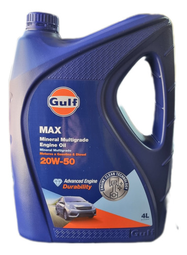 Aceite Gulf 20w50 Mineral Multigrado 4 Litros Nafta Diesel
