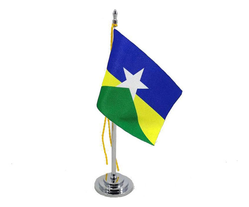 Mini Bandeira Mesa Estado De Rondônia Mastro 15 Cm