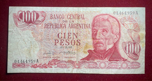 Billete 100 Pesos Ley Serie A 1971 Bottero 2383 Oferta 