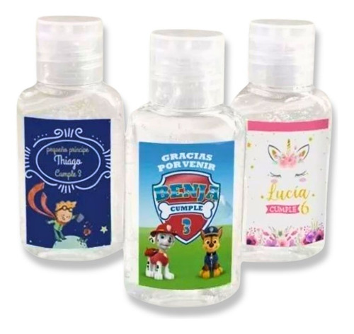 50 Alcohol En Gel Souvenirs Personalizados Infantiles Cumple