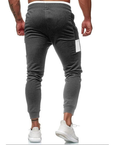 Jogging Hombre Frisa Combinado Deportivo Invierno Pantalon