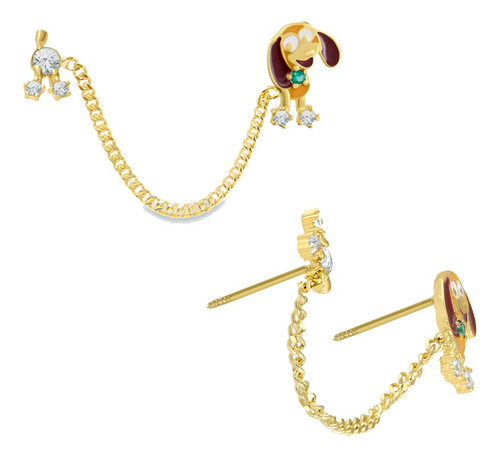 Disney Aretes De Oro 10k Slinky Toy Story