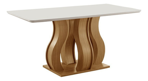 Mesa De Jantar Tampo Vidro/mdf 160x80cm Nuance Yescasa Wt