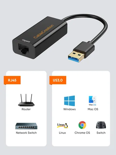 Adaptador Usb A Ethernet 10/100/1000 Para Nintendo Switch