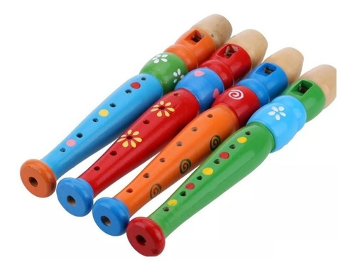 Flauta Madera Juguete Didáctico Instrumento Musical Niños 1u