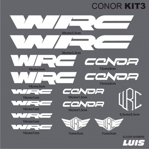 Conor Kit3 Sticker Calcomania Para Cuadro De Bicicleta