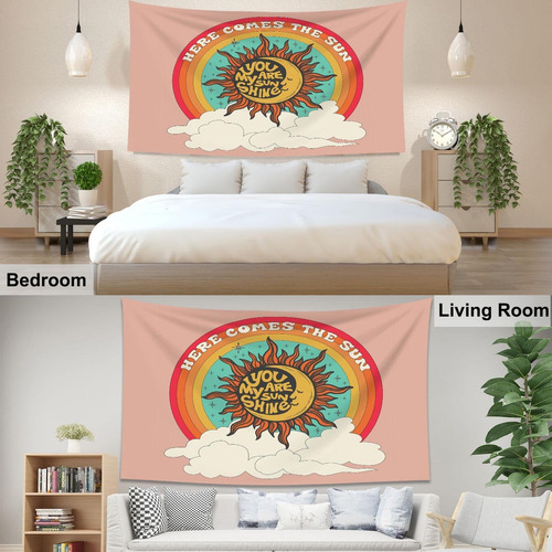Pznen Tapiz Hippie Para Colgar En La Pared, Diseño Retro De