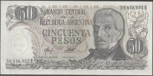 Argentina 50 Pesos Nd1976-8 Serie B P301a