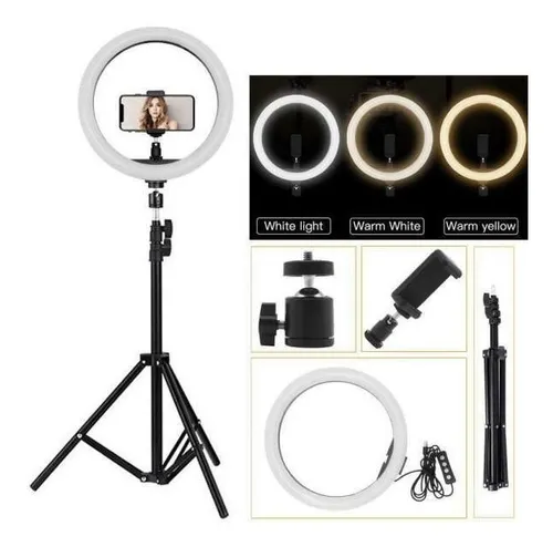 Neewer 26cm Aro Luz Led Luz de Anillo para Selfie con Trípode Soporte de  Celular