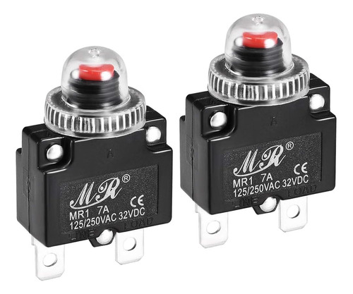 Disyuntores Térmicos Uxcell 7a 125/250v Ac 32v Dc Botón De R