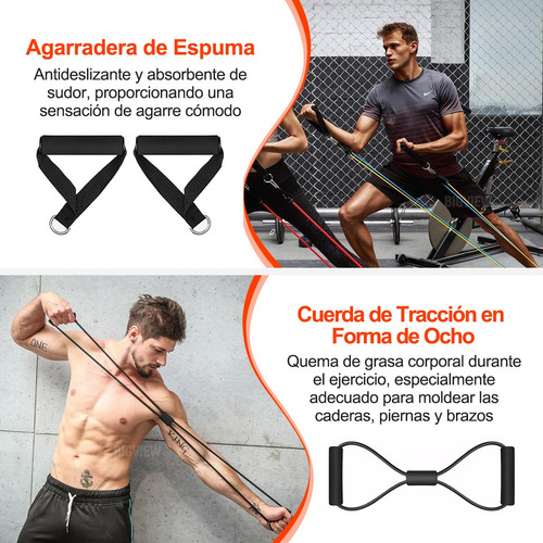 200 Lbs Kit De Pilates Banda De Resistencia Gimnasio Ligas Bandas Elasticas Ejercicio Kit De Ejercicio Ejercicios En Casa Yoga Fitness Con Cuerda Para Saltar