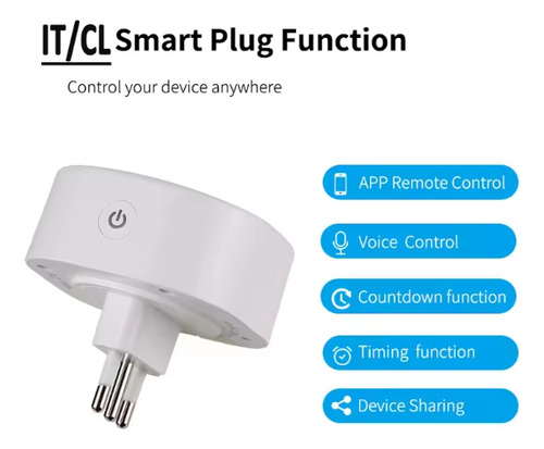 Enchufe / Timer Wifi Inteligente 16a Alexa Google Smartlife
