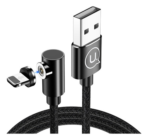 Cable cargador magnético Usams L Micro USB de 1 m, color negro