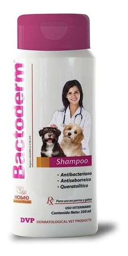 Shampoo Bactoderm 350 Ml Seborrea, Pioderma, Sarna, Acné  